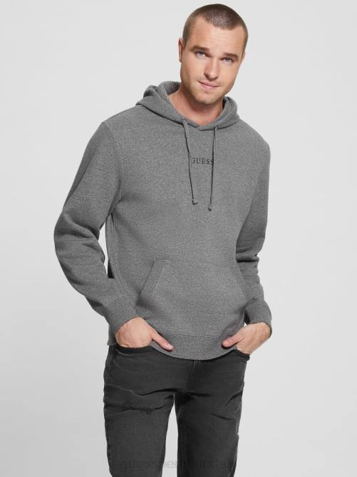GUESS sudadera con logo bordado y eco roy hombres 0P8X4168 Brezo oscuro medianoche vestir