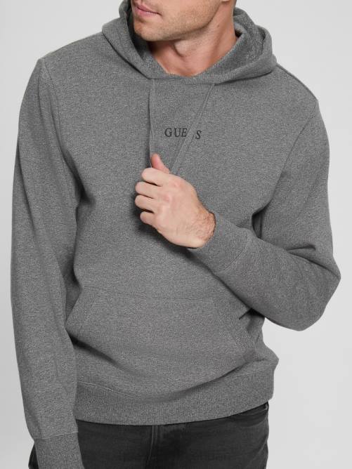 GUESS sudadera con logo bordado y eco roy hombres 0P8X4168 Brezo oscuro medianoche vestir