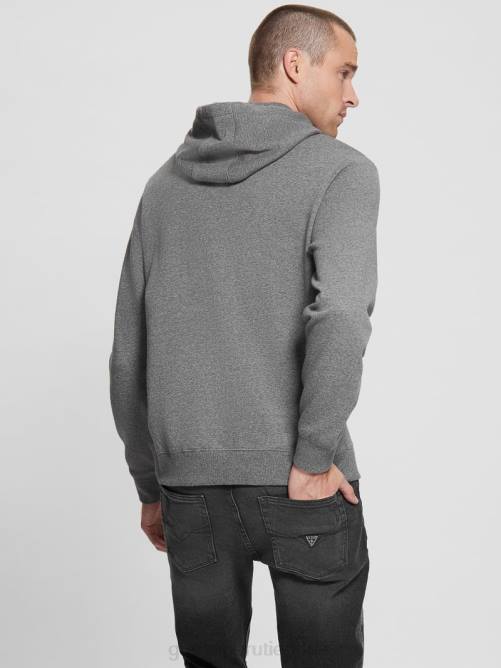 GUESS sudadera con logo bordado y eco roy hombres 0P8X4168 Brezo oscuro medianoche vestir