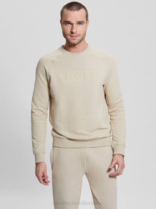 GUESS sudadera eco aldwin con logo hombres 0P8X3999 cemento vestir