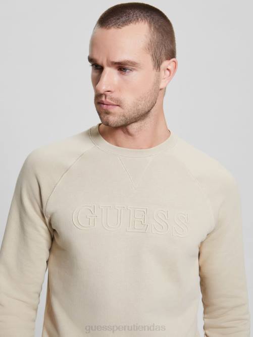 GUESS sudadera eco aldwin con logo hombres 0P8X3999 cemento vestir
