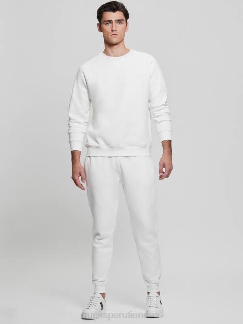 GUESS sudadera eco aldwin con logo hombres 0P8X4169 blanco/desgastado vestir