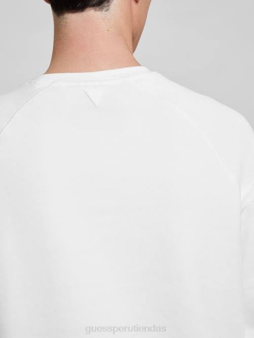 GUESS sudadera eco aldwin con logo hombres 0P8X4169 blanco/desgastado vestir