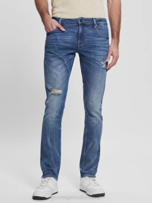 GUESS jeans ajustados desgastados eco miami hombres 0P8X3995 remero vestir