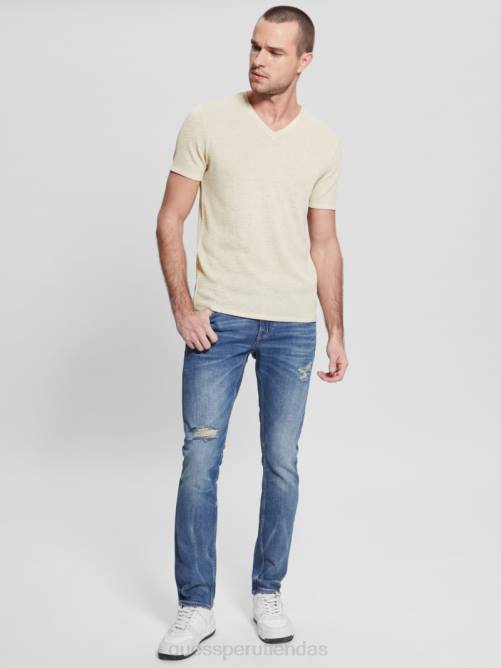 GUESS jeans ajustados desgastados eco miami hombres 0P8X3995 remero vestir
