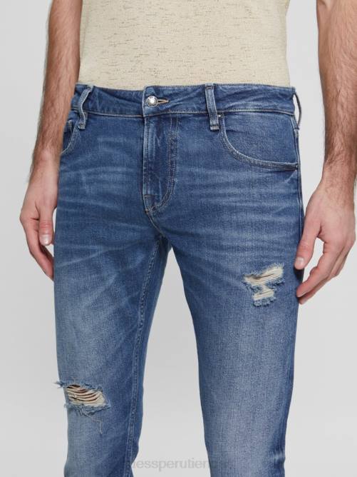 GUESS jeans ajustados desgastados eco miami hombres 0P8X3995 remero vestir