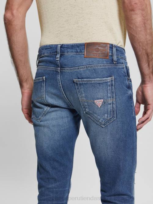 GUESS jeans ajustados desgastados eco miami hombres 0P8X3995 remero vestir
