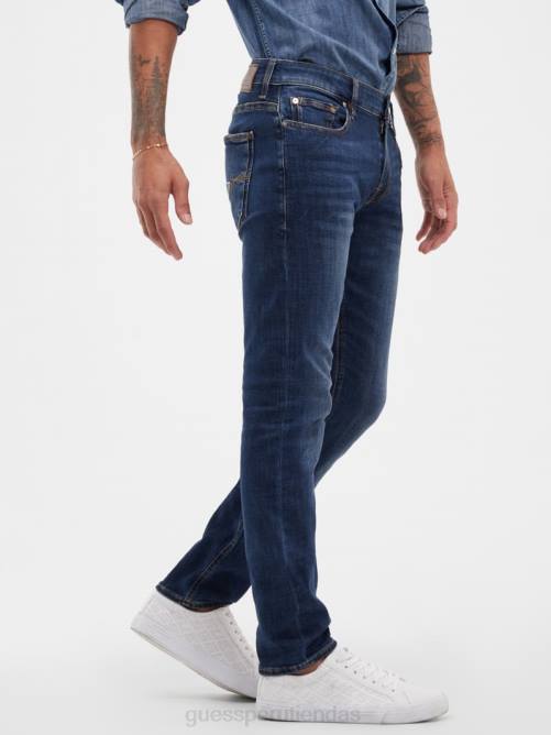 GUESS jeans ajustados desteñidos hombres 0P8X3980 lavado de olvera vestir