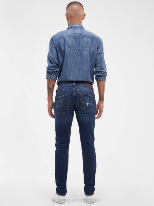 GUESS jeans ajustados desteñidos hombres 0P8X3980 lavado de olvera vestir