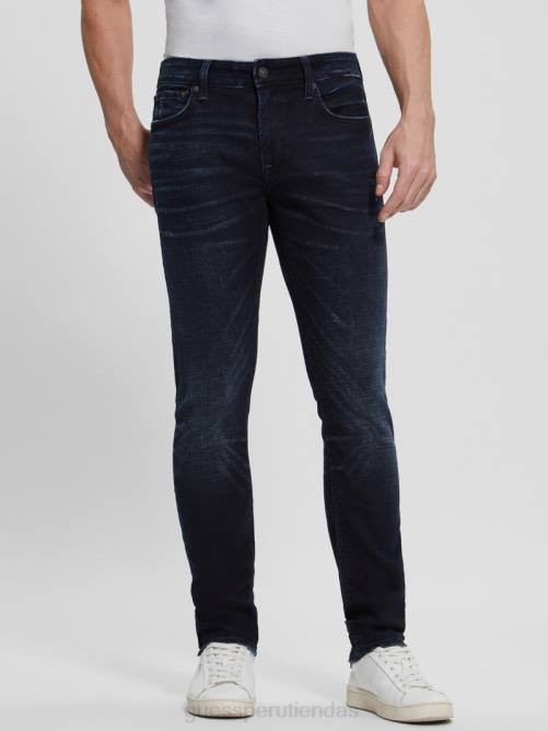 GUESS jeans ajustados ecológicos hombres 0P8X4006 índigo de carbono vestir