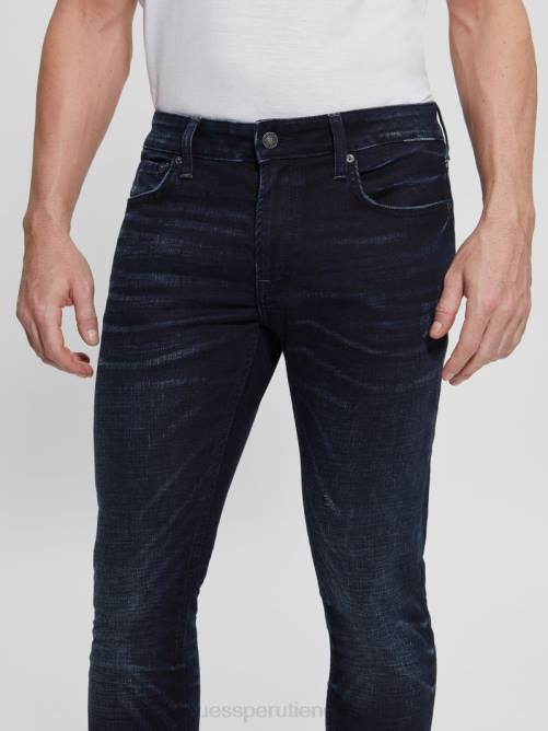 GUESS jeans ajustados ecológicos hombres 0P8X4006 índigo de carbono vestir