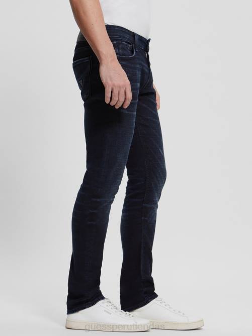 GUESS jeans ajustados ecológicos hombres 0P8X4006 índigo de carbono vestir