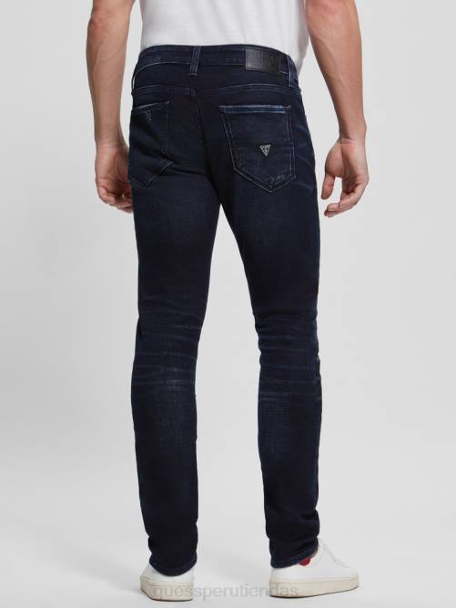 GUESS jeans ajustados ecológicos hombres 0P8X4006 índigo de carbono vestir