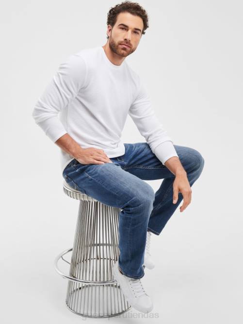 GUESS jeans rectos eco regulares hombres 0P8X3993 lavado delta vestir