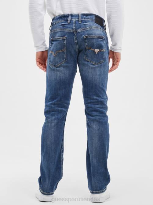 GUESS jeans rectos eco regulares hombres 0P8X3993 lavado delta vestir