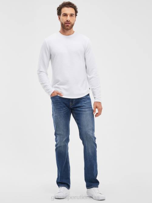 GUESS jeans rectos eco regulares hombres 0P8X3993 lavado delta vestir