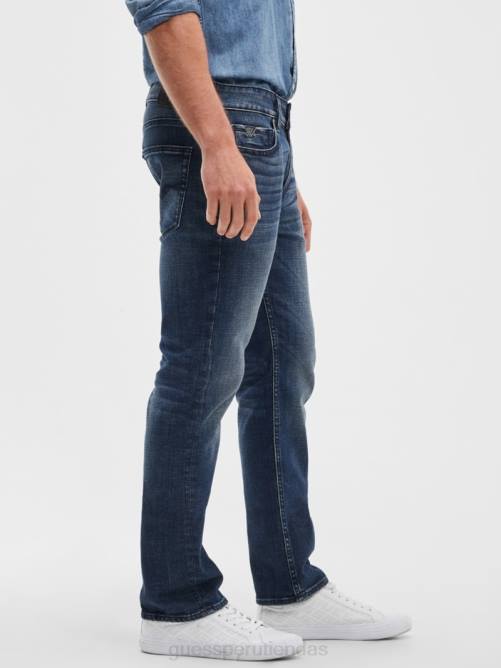 GUESS jeans rectos regulares hombres 0P8X3950 lavado de tintero vestir