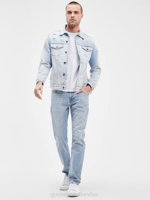 GUESS vaqueros cónicos desteñidos hombres 0P8X3962 lavado jackson vestir