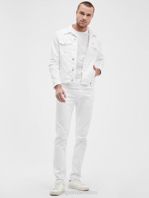 GUESS vaqueros cónicos ecológicos hombres 0P8X3954 Blanco óptico vestir