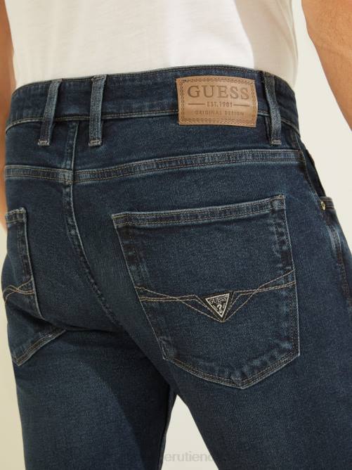 GUESS vaqueros cónicos ecológicos hombres 0P8X4066 agua Negra vestir