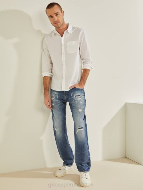 GUESS vaqueros desgastados eco rodeo hombres 0P8X4127 glaciar vestir