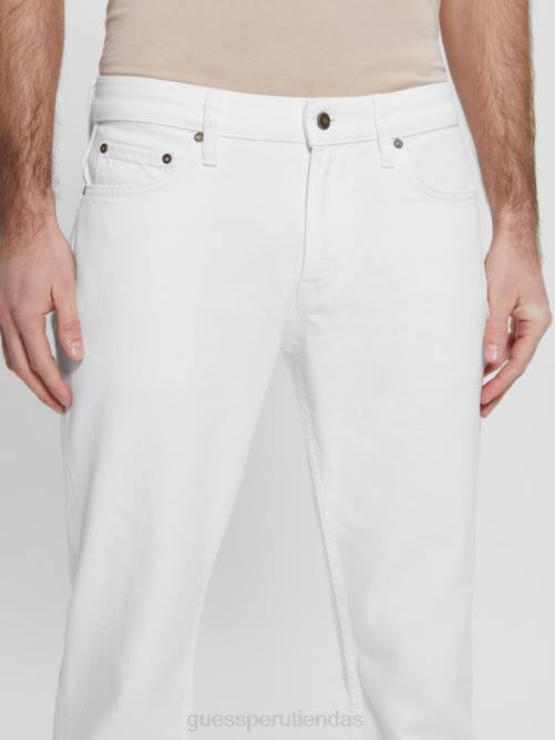 GUESS vaqueros rectos hombres 0P8X3957 blanco natural vestir