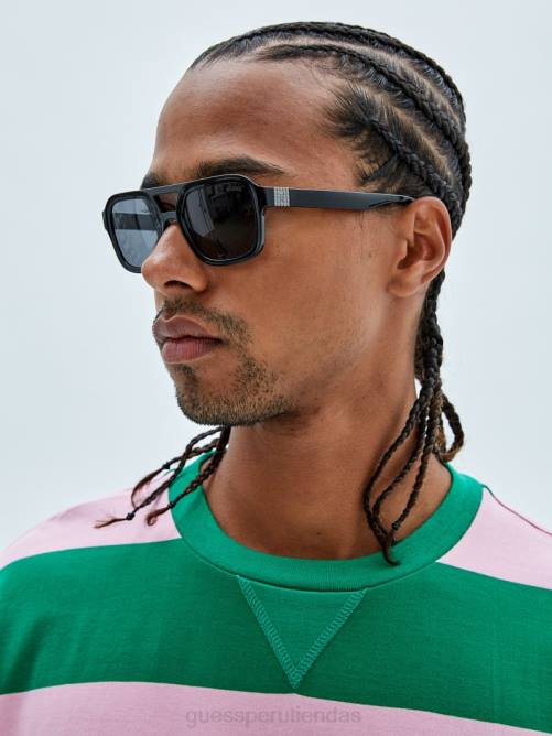 GUESS gafas de sol de aviador originales unisexo 0P8X3700 negro accesorio