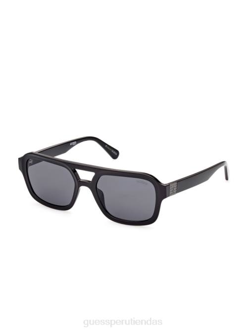GUESS gafas de sol de aviador originales unisexo 0P8X3700 negro accesorio