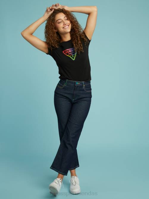 GUESS Camiseta para bebé con logo de amigos contigo unisexo 0P8X1284 negro vestir