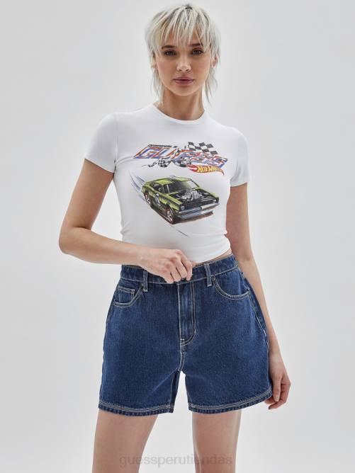 GUESS Camiseta para bebé originales x hot wheels unisexo 0P8X1343 blanco puro vestir