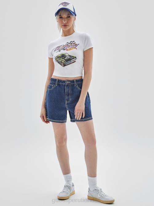 GUESS Camiseta para bebé originales x hot wheels unisexo 0P8X1343 blanco puro vestir