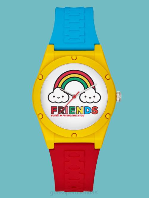 GUESS Friendswithyou pequeño reloj analógico de silicona unisexo 0P8X3606 oro rosa vestir