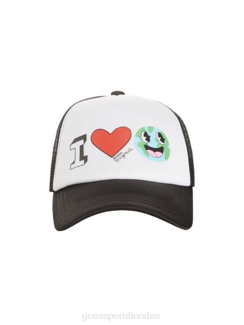 GUESS Gorra trucker originals eco del día de la tierra amor unisexo 0P8X3807 negro vestir