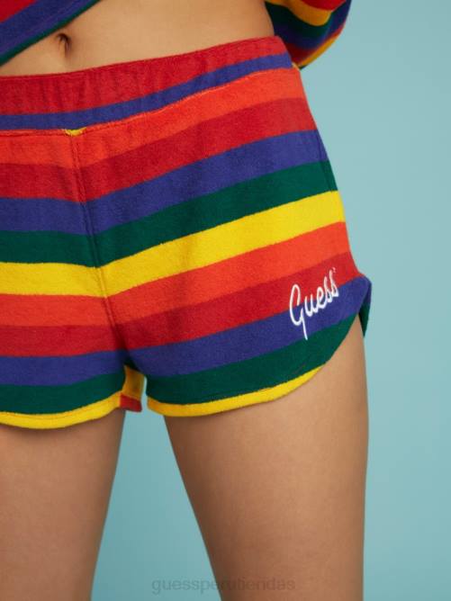 GUESS amigos contigo pantalones cortos a rayas unisexo 0P8X2167 raya de té de azafrán fwy vestir
