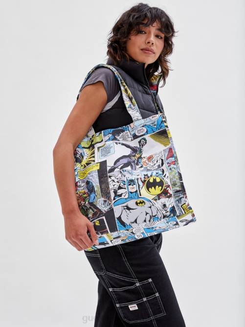 GUESS bolso tote estampado originals x batman unisexo 0P8X3098 blanco puro multi vestir