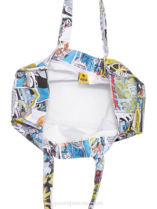 GUESS bolso tote estampado originals x batman unisexo 0P8X3098 blanco puro multi vestir