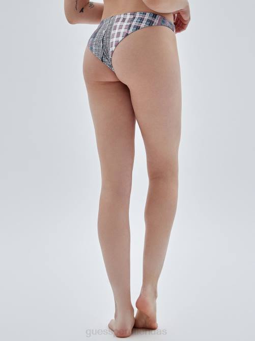GUESS braguita de bikini a cuadros originales unisexo 0P8X2586 orilla arenosa multi vestir