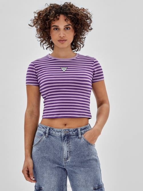 GUESS camiseta bebé originals eco a rayas unisexo 0P8X1243 iris claro multi vestir