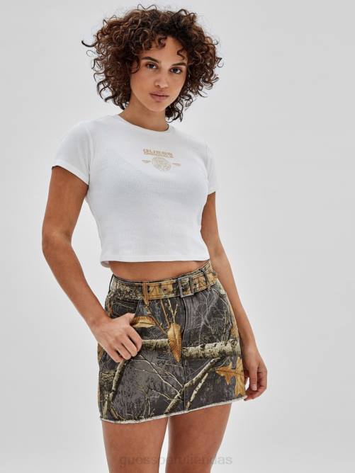 GUESS camiseta con logo original unisexo 0P8X1376 blanco puro vestir