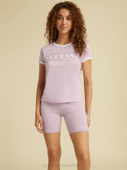 GUESS camiseta con timbre original unisexo 0P8X1379 Pétalo de glicina multi vestir