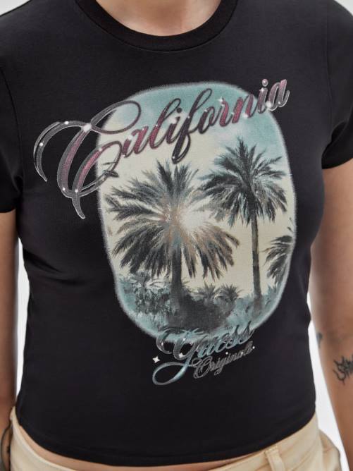 GUESS camiseta original de california para bebé unisexo 0P8X1289 negro vestir