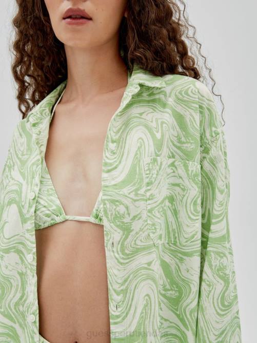 GUESS camiseta originals x j balvin aop unisexo 0P8X1350 verde primavera multi vestir