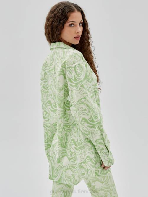 GUESS camiseta originals x j balvin aop unisexo 0P8X1350 verde primavera multi vestir