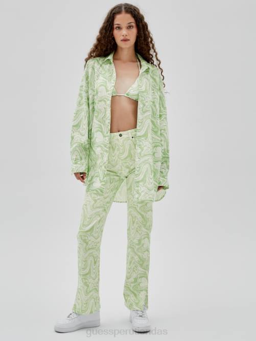 GUESS camiseta originals x j balvin aop unisexo 0P8X1350 verde primavera multi vestir