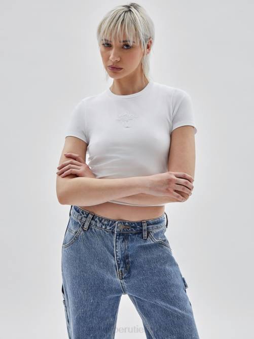 GUESS camiseta para bebé con logo original unisexo 0P8X1291 blanco puro vestir