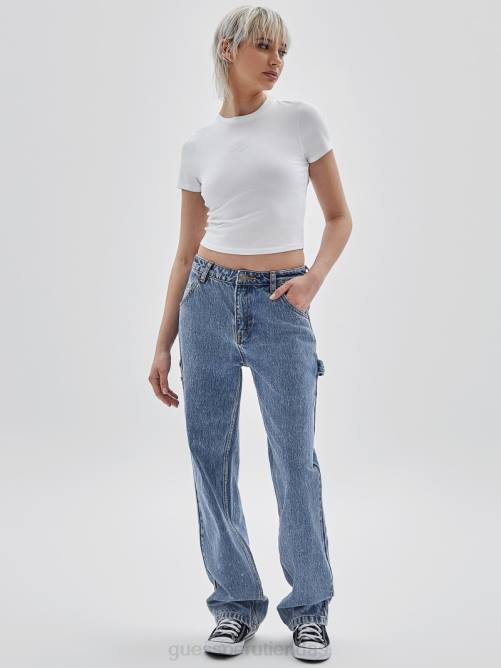 GUESS camiseta para bebé con logo original unisexo 0P8X1291 blanco puro vestir