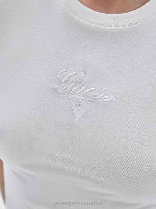 GUESS camiseta para bebé con logo original unisexo 0P8X1291 blanco puro vestir