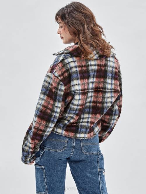 GUESS chaqueta a cuadros originales unisexo 0P8X1851 chile rojo multi vestir