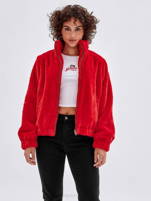 GUESS chaqueta de piel sintética originals x betty boop unisexo 0P8X1833 rojo rapido vestir