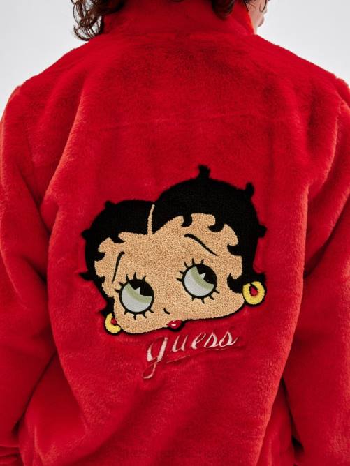 GUESS chaqueta de piel sintética originals x betty boop unisexo 0P8X1833 rojo rapido vestir
